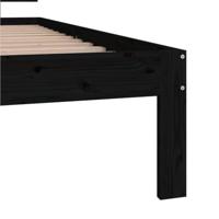 Bedframe massief grenenhout zwart 90x200 cm - thumbnail