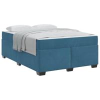 Bedframe met matras Donkerblauw 160 x 200 cm Fluweel - thumbnail