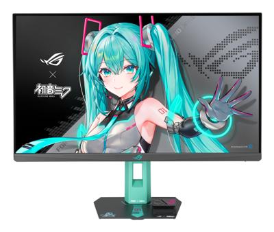 ASUS rog strix xg27acmeg-g hatsune miku edition 27" gaming monitor (zwart/turquoise, 260 hz, hdmi, displayport, usb-c, amd free-sync)