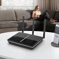 TP-Link Archer VR2100v AC2100 WLAN telefonie VDSL DSL Modem Router (VDSL2 Profile 35b Download 350 Mbit/s, WLAN snelheid 2100Mbit/s, comp. naar Telekom/1&1/Vodafone/O2, alleen voor Duitsland) zwart - thumbnail