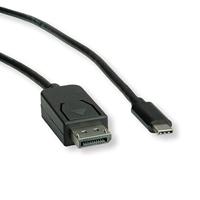 Roline 11.04.5846 USB-C-displaykabel USB-C / DisplayPort Adapterkabel USB-C stekker, DisplayPort-stekker 2.00 m Zwart - thumbnail