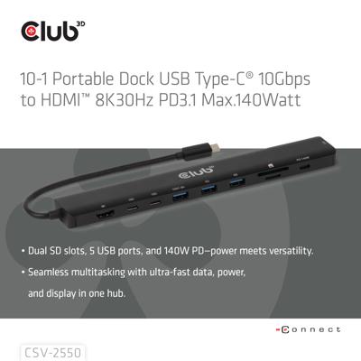club3D CSV-2550 Laptopdockingstation Geschikt voor merk (dockingstation): Universeel