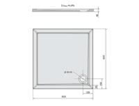 Douchebak Gegoten Marmer Sapho Aura 80x80x4 cm Vierkant Wit - thumbnail