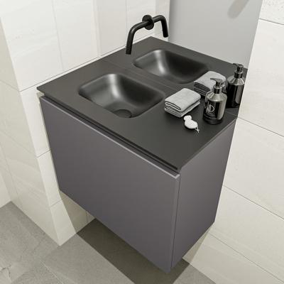 MONDIAZ OLAN 60cm toiletmeubel dark grey. LEX wastafel urban links geen kraangat MONDIAZ OLAN 60cm toiletmeubel dark grey. LEX wastafel urban links geen kraangat