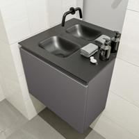 MONDIAZ OLAN 60cm toiletmeubel dark grey. LEX wastafel urban links geen kraangat - thumbnail