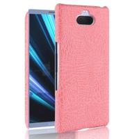 Shockproof Crocodile Texture PC + PU Case for Sony Xperia 10 (Pink) - thumbnail