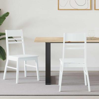 Eettafelstoelen 2 pcs Wit 43 x 54 x 89 cm Massief Rubberhout