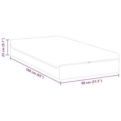 Matrassen Wit, Grijs 80 x 160 cm 100% polyester jacquard stof