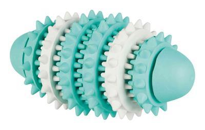 TRIXIE DENTA FUN NATUURRUBBER RUGBY MET MUNTSMAAK 15 CM 3 ST