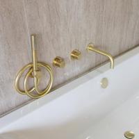 Crosswater MPRO Module Badkraan - 2 functies - met baduitloop - messing geborsteld SW876274 / SW454719 - thumbnail