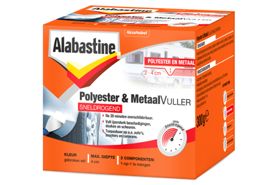 Alabastine Polyester & Metaal Vulset | Sneldrogend | 300g - 5944048