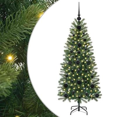 VidaXL Kunstkerstboom met 150 led met standaard groen 120 cm pe en pvc