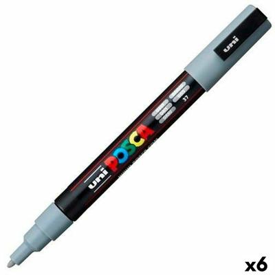 Markeerstift POSCA PC-3M Grijs (6 Stuks)