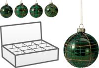 Kerstbal glas 8 cm 4ass groen Nampook - Nampook - thumbnail