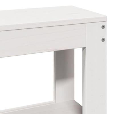 Bedframe met hoofdbord massief grenenhout wit 120x190 cm - thumbnail