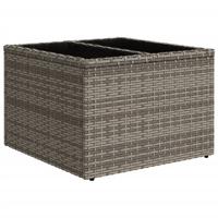 9-delige Loungeset met kussens poly rattan grijs - thumbnail