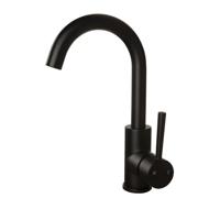 Wastafelmengkraan Aqua Splash Colorato Ensy Gebogen Uitloop Mat Zwart Aqua Splash - thumbnail