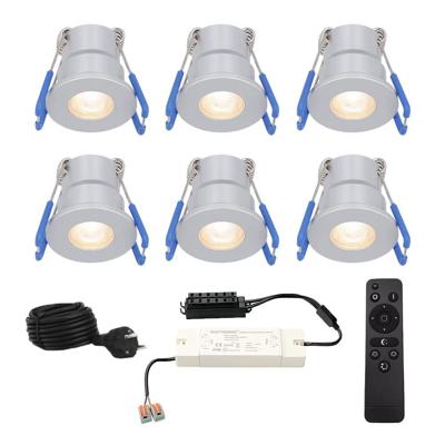 Set van 6 Milano inbouwspots 12V - IP65 waterdicht - 2700K warm wit - 3 Watt 200 lumen - RVS - Verandaverlichting - Dimbaar