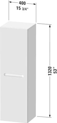 Badmeubelkast Duravit No.1 Halfhoge Kast Met 1 deur Delen 40x132x36 cm Mat Grafiet Duravit