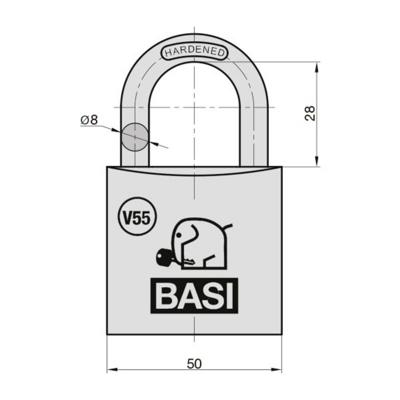 Basi VB5090-0050 Hangslot 50 mm Verschillend sluitend Sleutelslot