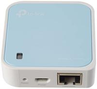 TP-Link TL-WR802N N300 WLAN nano-router (draagbaar, accesspoint, tv-adapter, repeater, router, client, 300 Mbit/s (2,4 GHz), Media, FTP server), blauw/wit - thumbnail