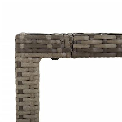 9-delige Tuinset met kussens poly rattan grijs - thumbnail