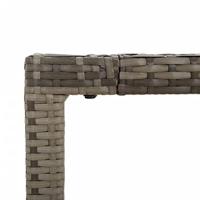 7-delige Tuinset met kussens poly rattan grijs - thumbnail