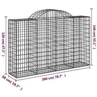 Schanskorf gewelfd 200x50x120/140 cm gegalvaniseerd ijzer - thumbnail