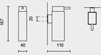 Zack Linea zeepdispenser 4x16.7x10.8cm RVS Chroom Glans 40337 - thumbnail