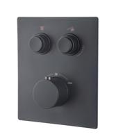 Afbouwdeel Inbouwthermostaat Wiesbaden Caral Klik Pro 2-weg Mat Zwart - thumbnail