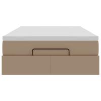 Ottoman bed met matras 120x190 cm kunstleer cappuccinokleurig - thumbnail