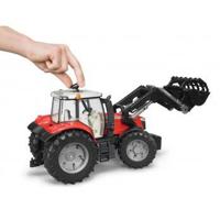 bruder Massey Ferguson 7600 met frontlader modelvoertuig - thumbnail