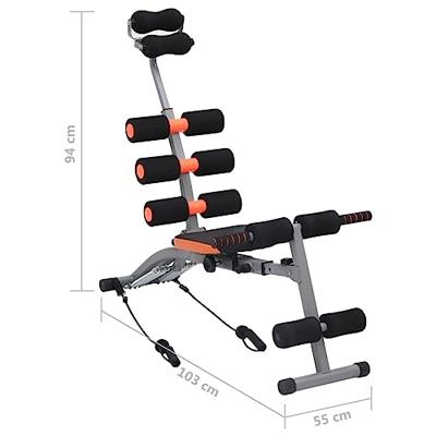Buikspiertrainer L-vormig met elastische koorden - thumbnail