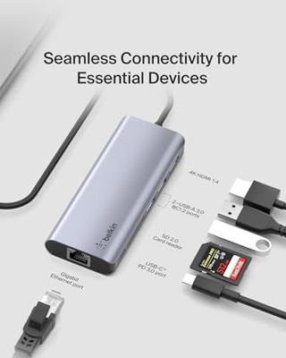 Belkin CONNECT Meerpoorts 6-in-1 USB-C hub dockingstation
