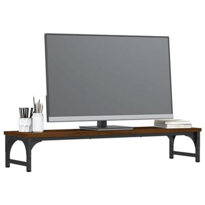 VidaXL Monitorstandaard 85x23x15,5 cm bewerkt hout bruin eikenkleur - thumbnail