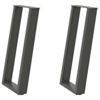 Salontafelpoten 2 st U-vormig 30x(30-31) cm staal antraciet - thumbnail