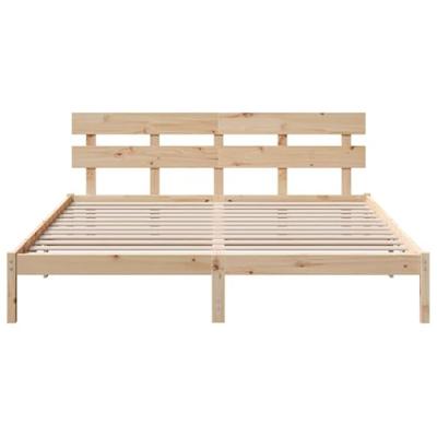 Bedframe met hoofdeinde Bruin 180 x 200 cm Massief grenenhout
