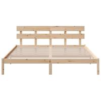 Bedframe met hoofdeinde Bruin 180 x 200 cm Massief grenenhout - thumbnail