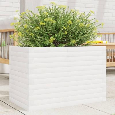 VidaXL Plantenbak 70x40x46 cm massief grenenhout wit VidaXL Plantenbak 70x40x46 cm massief grenenhout wit