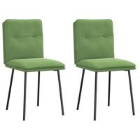Eetkamerstoelen 2 st fluweel lichtgroen - thumbnail