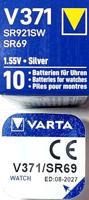 Varta V371/SR69 knoopcel zilveroxide horlogebatterij, 1 stuk - thumbnail