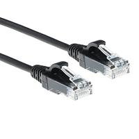 ACT Zwarte 10 meter LSZH U/UTP CAT6 datacenter slimline patchkabel snagless met RJ45 connectoren - thumbnail