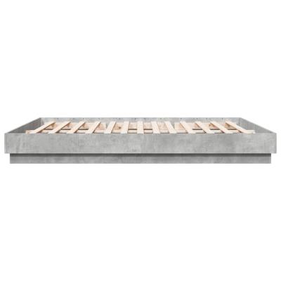 Bedframe met LED-verlichting betongrijs 200x200 cm