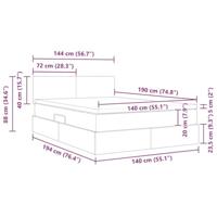 Opbergbed met matras Lichtgrijs 140 x 190 cm Bewerkt hout - thumbnail