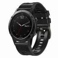 leer + siliconen bandje - Zwart - Garmin Epix Gen 2 (47mm) / MARQ / Quatix 7/6/5