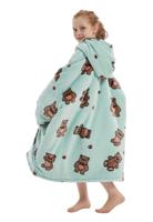 Draagbare deken met capuchon & mouwen - kind - beren - thumbnail