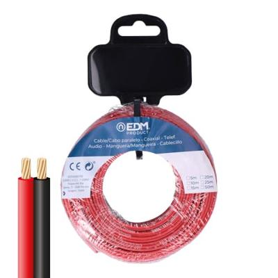 EDM Product Parallelle kabel, plat, EDM 28710, zwart, rood, 50 m, 2 x 1 mm, merk EAN: 8425998287103