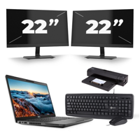 Dell Latitude 5400 - Intel Core i7-8e Generatie - 14 inch - 16GB RAM - 256GB SSD - Windows 11 + 2x 22 inch Monitor - thumbnail