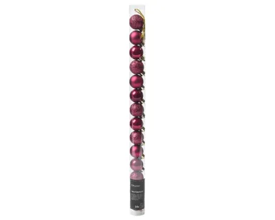Decoris kerstballen set plastic 14st granaatappel 3cm