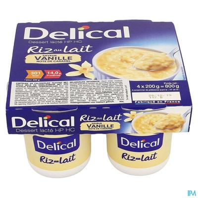 Delical Rijstpap Vanille 4x200g